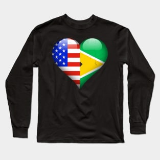 Half American Half Guyanese - Gift for Guyanese From Guyana Long Sleeve T-Shirt